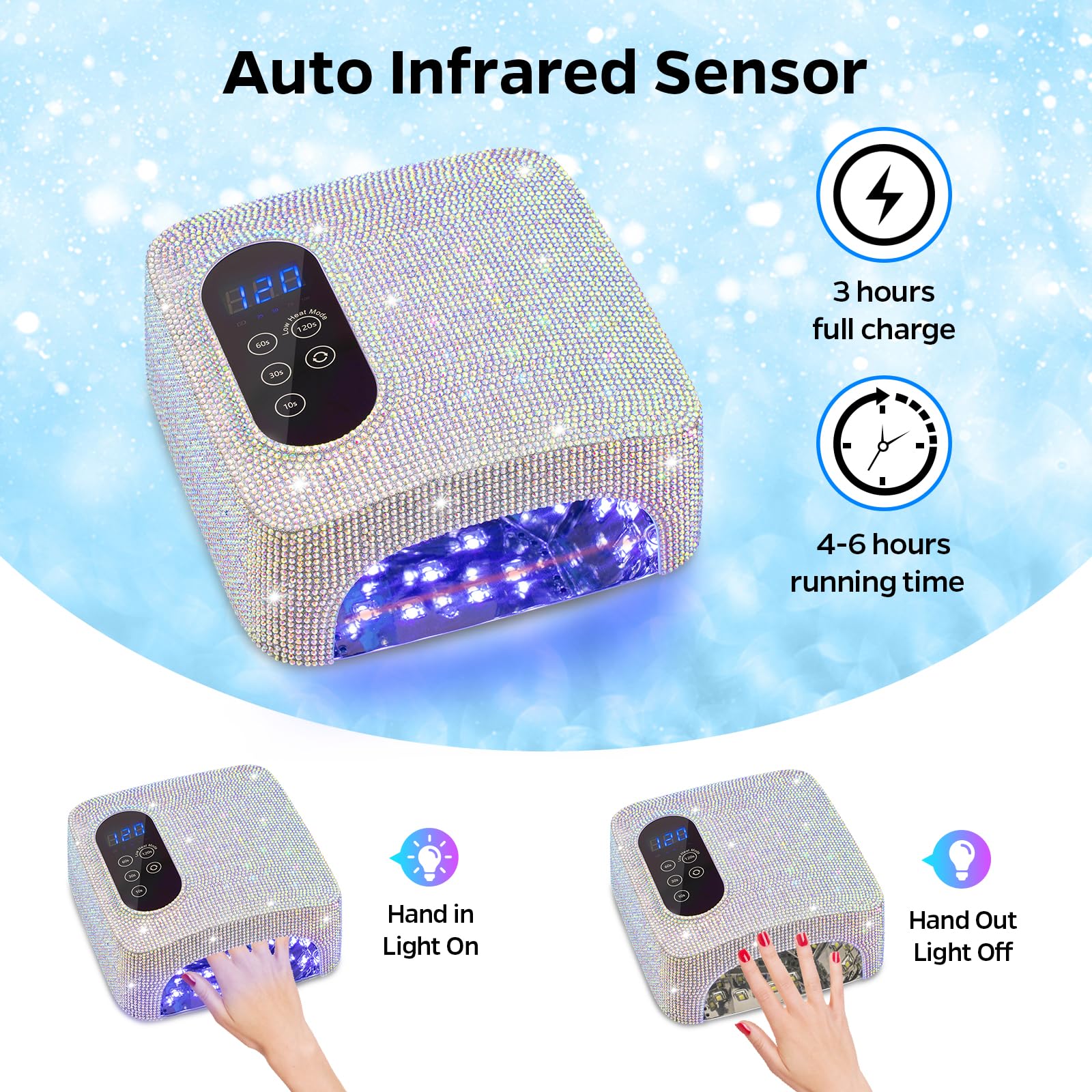 Amazon | COLORENE コードレス UV LED ネイルランプ 72W 充電式